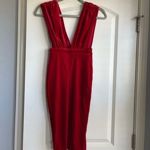 ASOS velvet bodycon midi dress